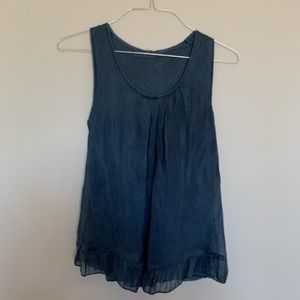Blue Silk Tank